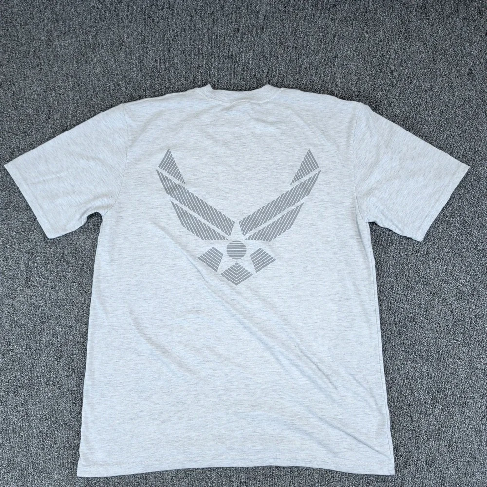 Soffe Military US Air Force PT Shirt Men Small Gray Reflective Training Tee S